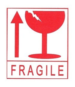 FRAGILE Etiket / FORSIGTIG Sticker (45 ark)