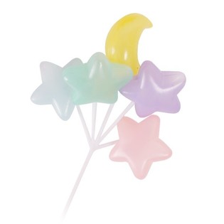 CUPCAKE-PINDE - BALLONKLYNGE STJERNER OG MÅNE (15 stk.)