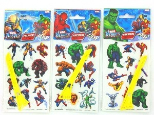 MARVEL HEROES GNUBBEBILLEDER / KLISTERM&AElig;RKER (24 stk.)