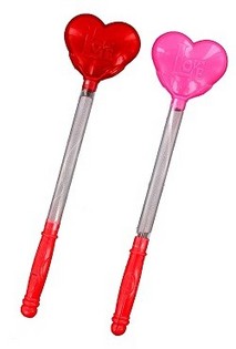 LED Party Lysstav - Model Hjerte (12 stk.)
