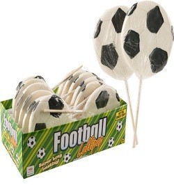 Stor Fodbold Slikkepind i Display (12 stk.)