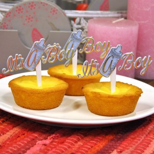 Muffinspyd til Barnedåb - It's a Boy (12 stk.)