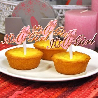 Cupcake Toppers Fødsel - It's a Girl (12 stk.)