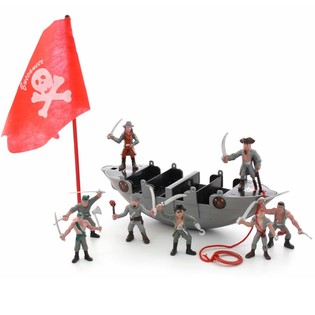 Piratskib med pirater i pose