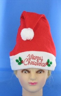 LYSENDE NISSEHUE MED "MERRY CHRISTMAS" (12 stk.)