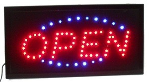 LED REKLAMESKILT - OPEN 2 FARVER