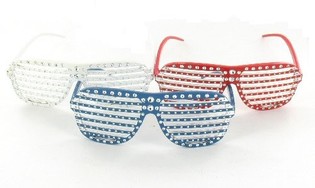 Shutter Shades Briller med Bling Bling (10 stk.)