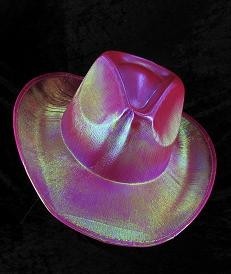 GLIMMER COWBOYHAT - LYSERØD (6 stk.)