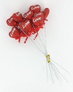DEKORATION LOVE HJERTE (12 stk.)