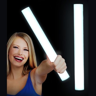 LED Skumlysstav Ensfarvet - Party-stav - HVID (24 stk.)