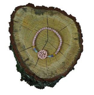 Rosa armb&aring;nd med vedh&aelig;ng (1 stk.)