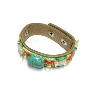 Ibiza Look Armb&aring;nd med Buddha Gr&oslash;n (1 stk)