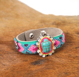 Ibiza Armb&aring;nd S&oslash;lv Gr&oslash;n Buddha (1 stk.)