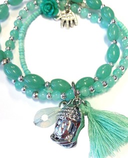 Ibiza Style Armb&aring;nd Mint Buddha (1 stk.)