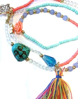 Elastisk 3-lags Buddha-armb&aring;nd (1 stk.)