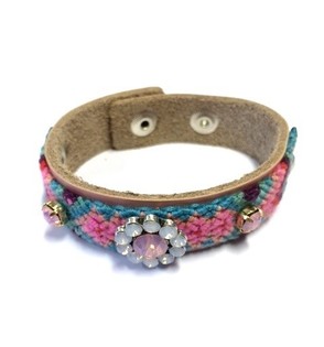 Luksus Armb&aring;nd Lyser&oslash;d Blomst (Ibiza-stil) - 1 stk.