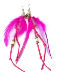 &Oslash;rering Ibiza-stil fuchsia med muslingeskal (1 stk.)