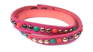 Fuchsia Armb&aring;nd med Nitter (Ibiza-stil)