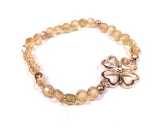 Ibiza Style Armb&aring;nd Taupe Firkl&oslash;ver (1 stk.)