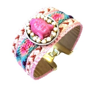 Rosa Buddha Armb&aring;nd (1 stk.)