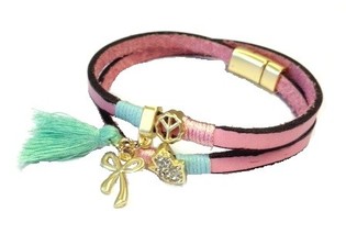 Rosa Armb&aring;nd Ibiza-stil (1 stk)