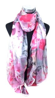 T&oslash;rkl&aelig;de Fuchsia/Gr&aring; Ibiza-stil (1 stk.)
