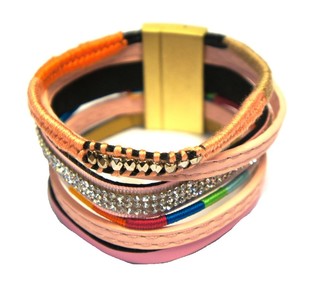 Ibiza Look Armb&aring;nd Rosa (1 stk)