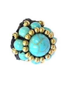 Ibiza-ring med turkis sten | Boho ring