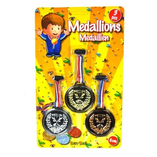 3-delt medaljes&aelig;t p&aring; kort (12 stk.)