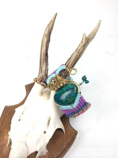 H&aring;ndlavet Ibiza Armb&aring;nd Greenstone Mint (1 stk.)