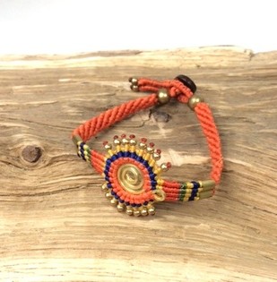 HANDMADE ORIGINALS Armb&aring;nd Orange/Brun (1 stk)
