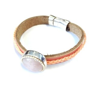 Rosa Armb&aring;nd med Sten (1 stk.)