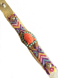 Luksus l&aelig;derarmb&aring;nd Buddha (1 stk.)