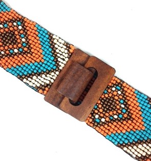 H&aring;ndlavet Ibiza-b&aelig;lte Aztec Mintbl&aring; (1 stk.)
