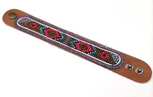 Læderarmbånd Aztek Lyseblå Strass (1 stk.)