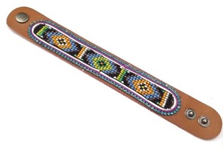 Læderarmbånd Aztec Blå Strass (1 stk.)