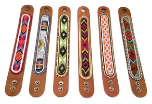 Læderarmbånd Aztec med Strass Mix-pakke (6 stk)