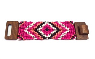 Aztek Tr&aelig;armb&aring;nd med L&aring;s Fuchsia (1 stk)