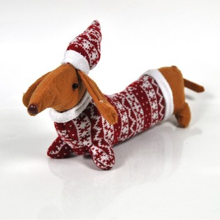 Plys jule-gravhund (2 stk.)