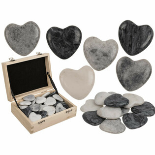 NATURSTEN HJERTEFORM - WORRY STONES (36 stk)