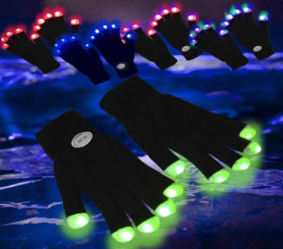 LED-handsker / Rave-handsker (12 stk.)