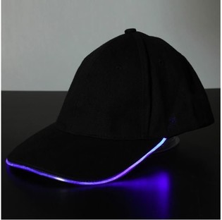 LYSENDE LED-KASKET / PARTY CAPS - FARVE: LILLA (12 stk.)