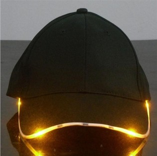LYSENDE LED KASKET / PARTY CAPS - FARVE: ORANGE (12 stk.)