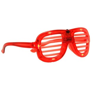 SHUTTER SHADES Briller med LED-lys - Farve: R&oslash;d (12 stk.)
