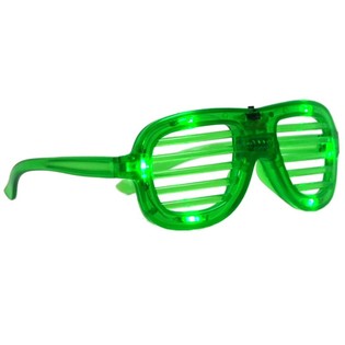 SHUTTER SHADES BRILLER MED LED-LYS - FARVE: GR&Oslash;N (12 stk.)