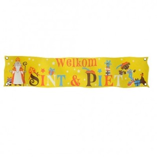 VELKOMSTBANNER SINTERKLAAS & PIET XXL 300 X 60 CM (7 stk.)