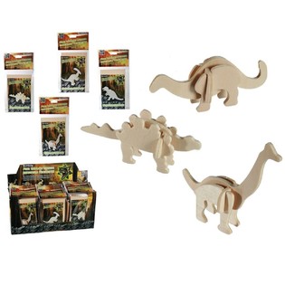 3D-puslespil i tr&aelig; dinosaur i display (72 stk.)