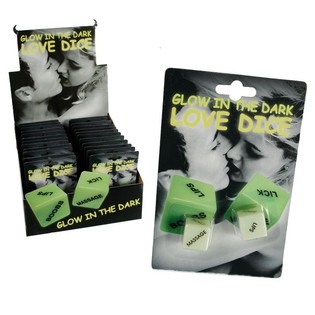 Selvlysende sex-terninger i display (24 stk.)
