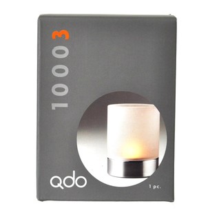 QDO - Hurricane Fyrfadsstage Rustfrit St&aring;l / Matslebet Glas (1 stk.)