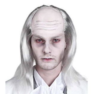 Paryk Skaldet med Gr&aring;t H&aring;r (1 stk.)